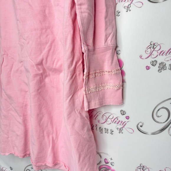PJ Salvage Pink Long Sleeve dress nighty gown sleep pajamas pjs lace detail - Picture 2 of 6